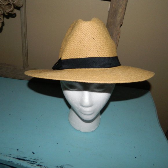 Halogen Tan Light Combo Panama Boho Straw Hat NWT - Picture 2 of 4
